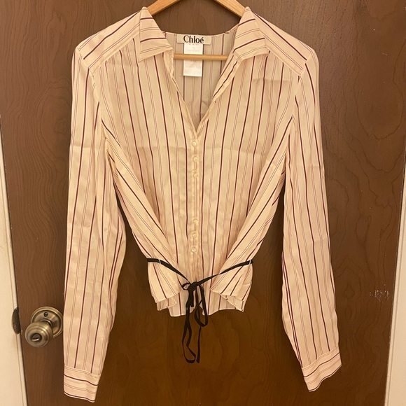 Chloe | Tops | Vintage Chlo Silk Stripe Blouse | Poshmark
